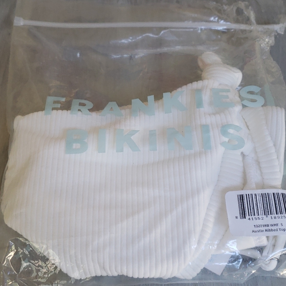NEW Frankie's Bikinis Austin Front Knot Rib Top - Picture 13 of 15
